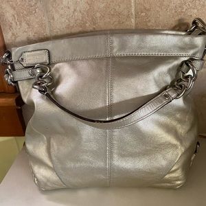 Coach Leather Purse. Color: Light Gold Metallic